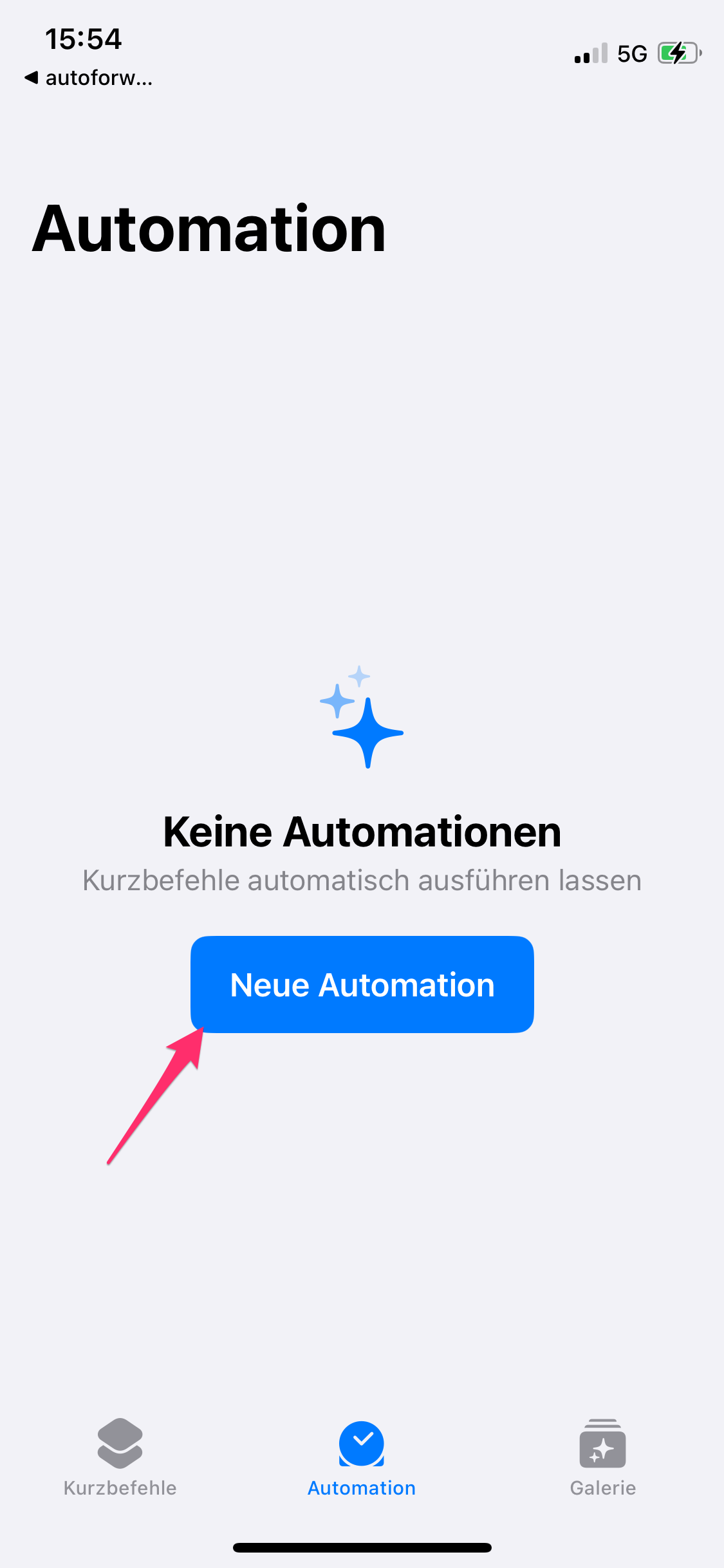 Screenshot Neue Nachrichten Automation hinzufügen