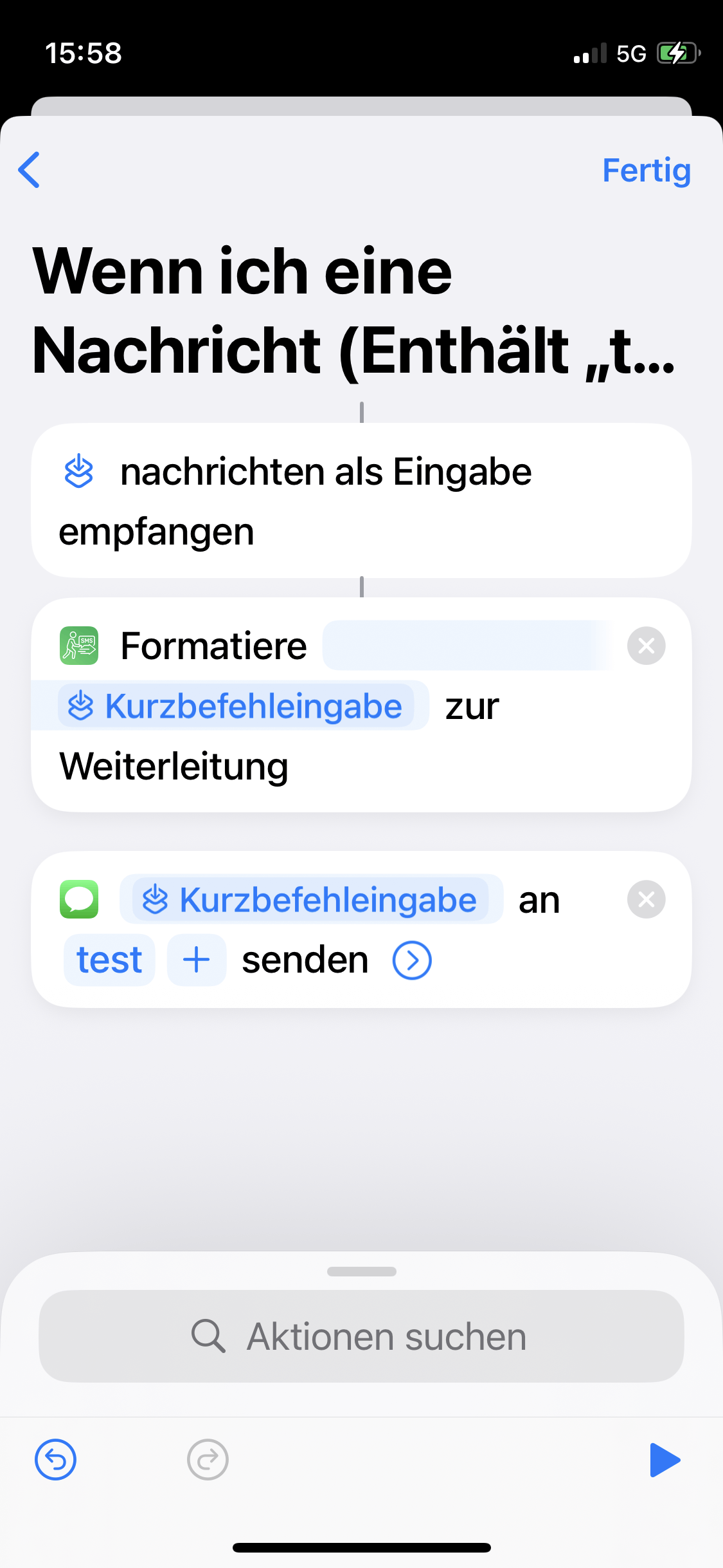 Screenshot Empfänger auswählen