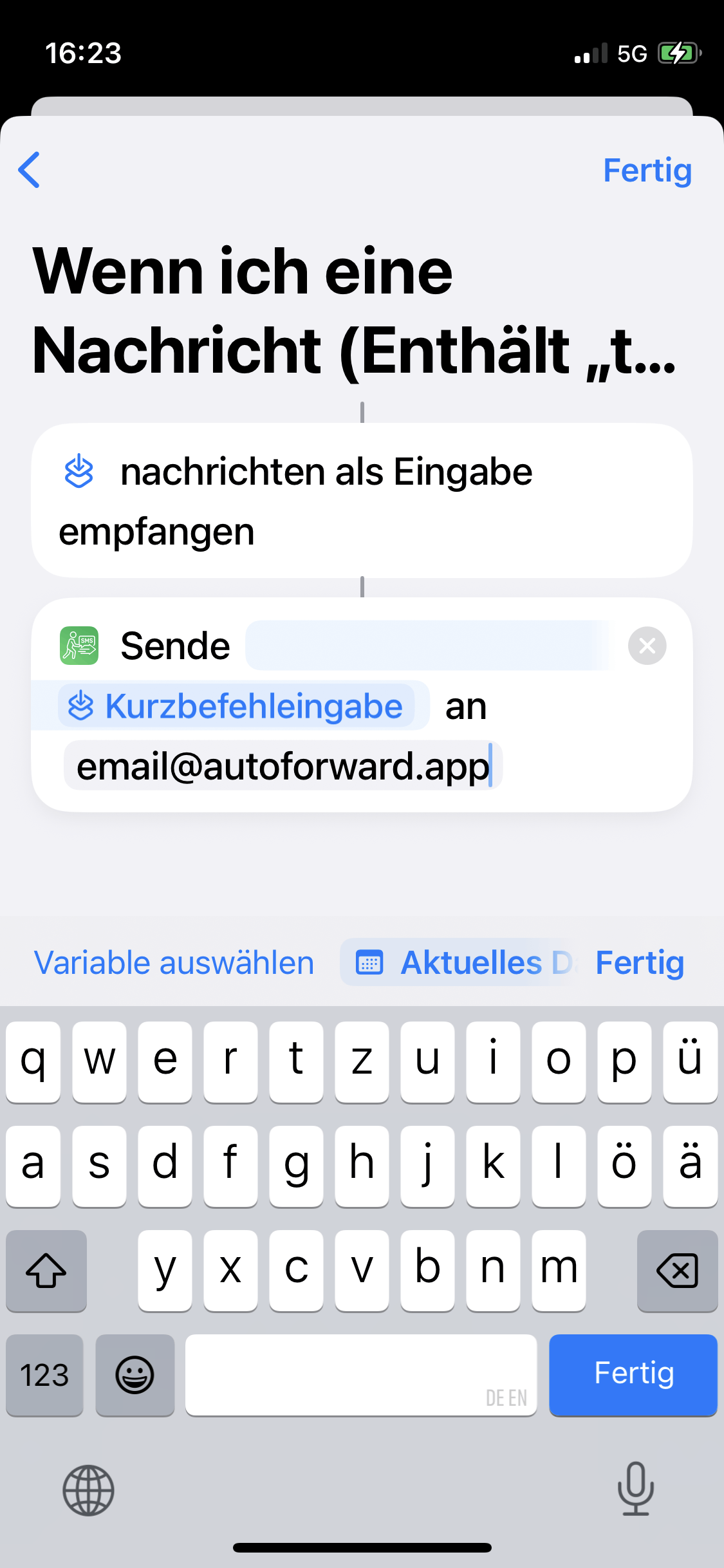 Screenshot E-Mail Einstellungen