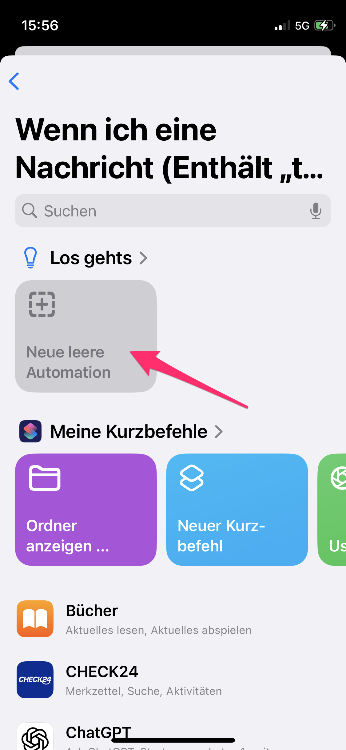 Screenshot Neue leere Automation erstellen