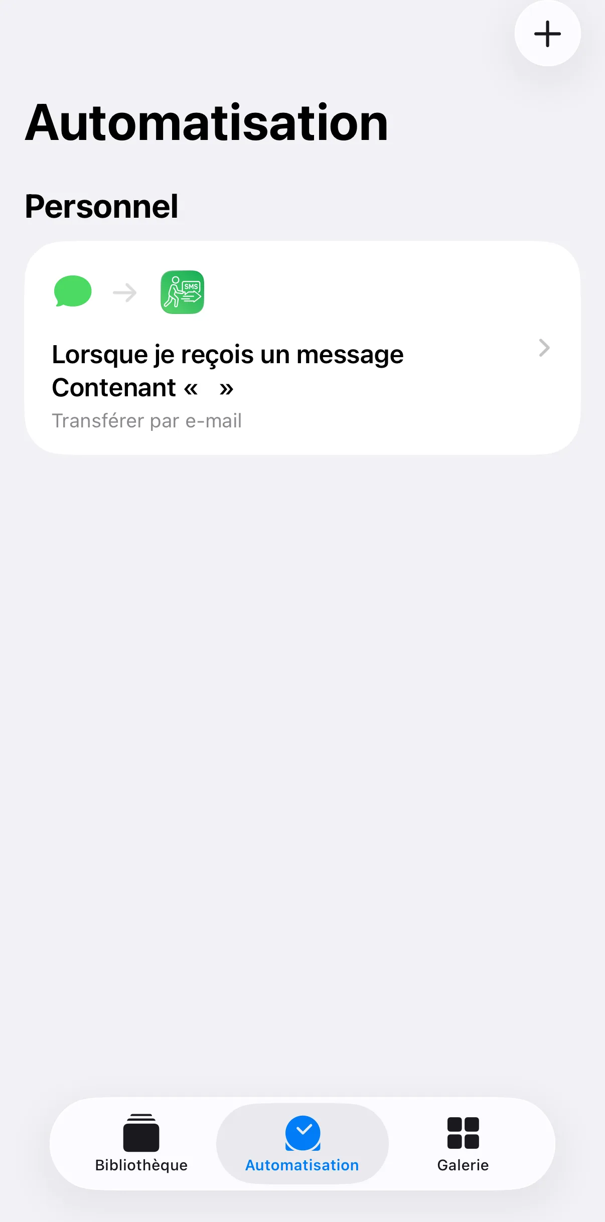 Capture : configuration des SMS terminée