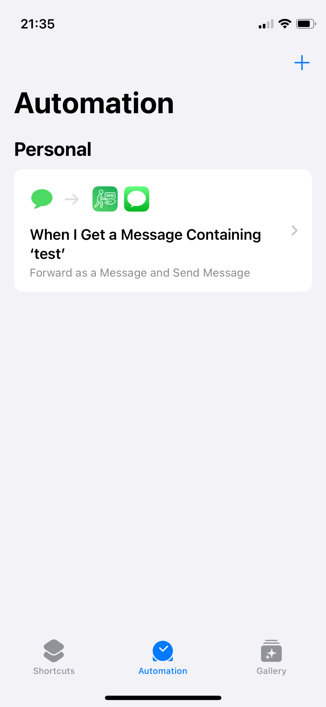 Screenshot SMS Setup is complete