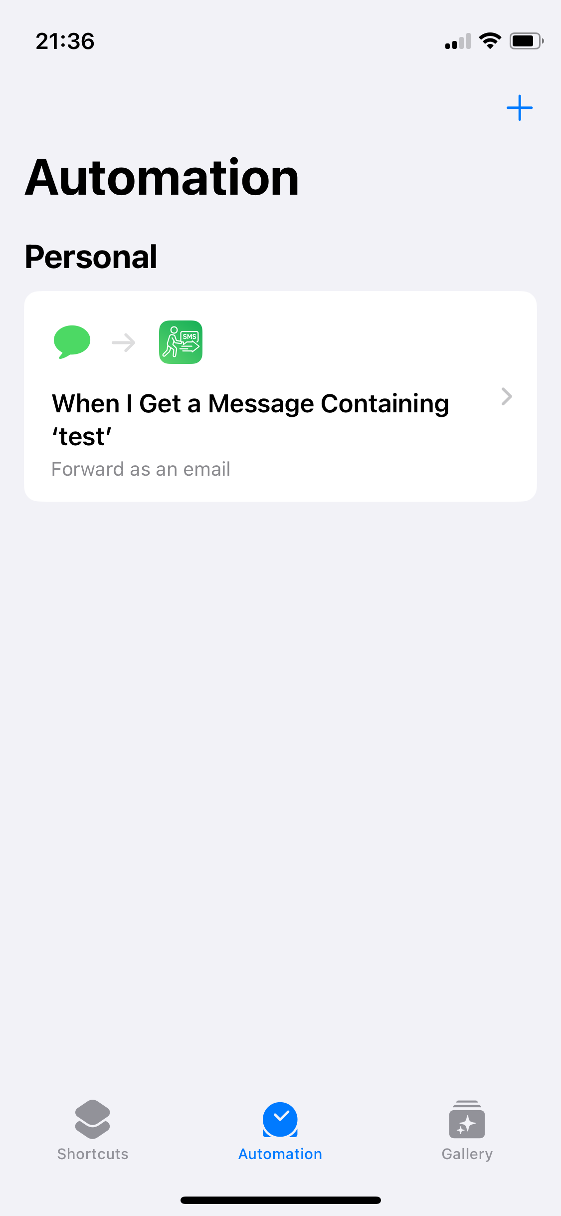 Screenshot SMS Setup is Complete