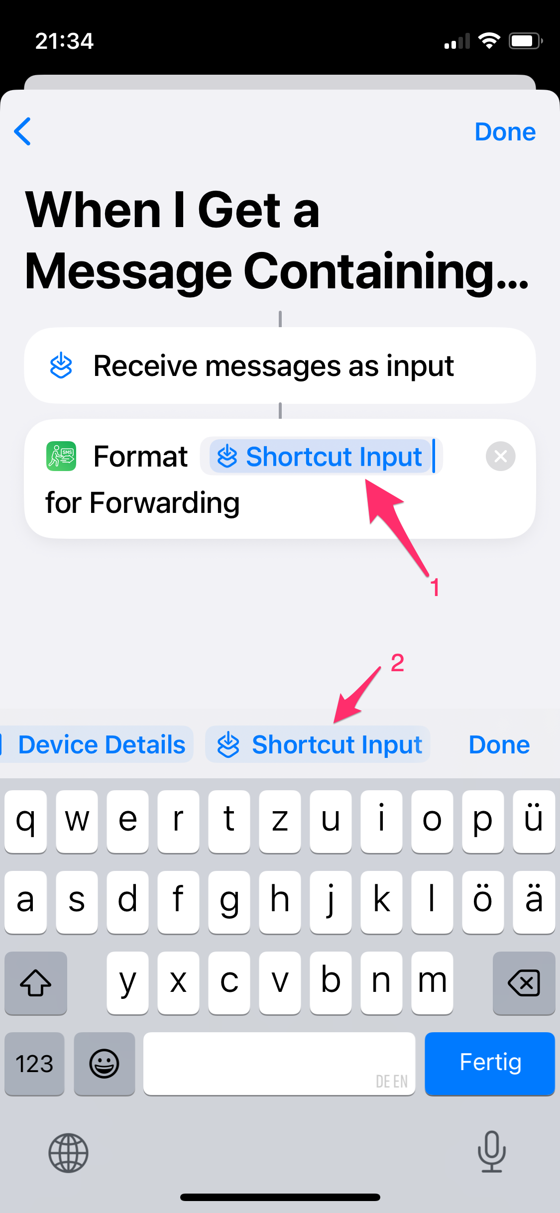 Screenshot Select Shortcut Input