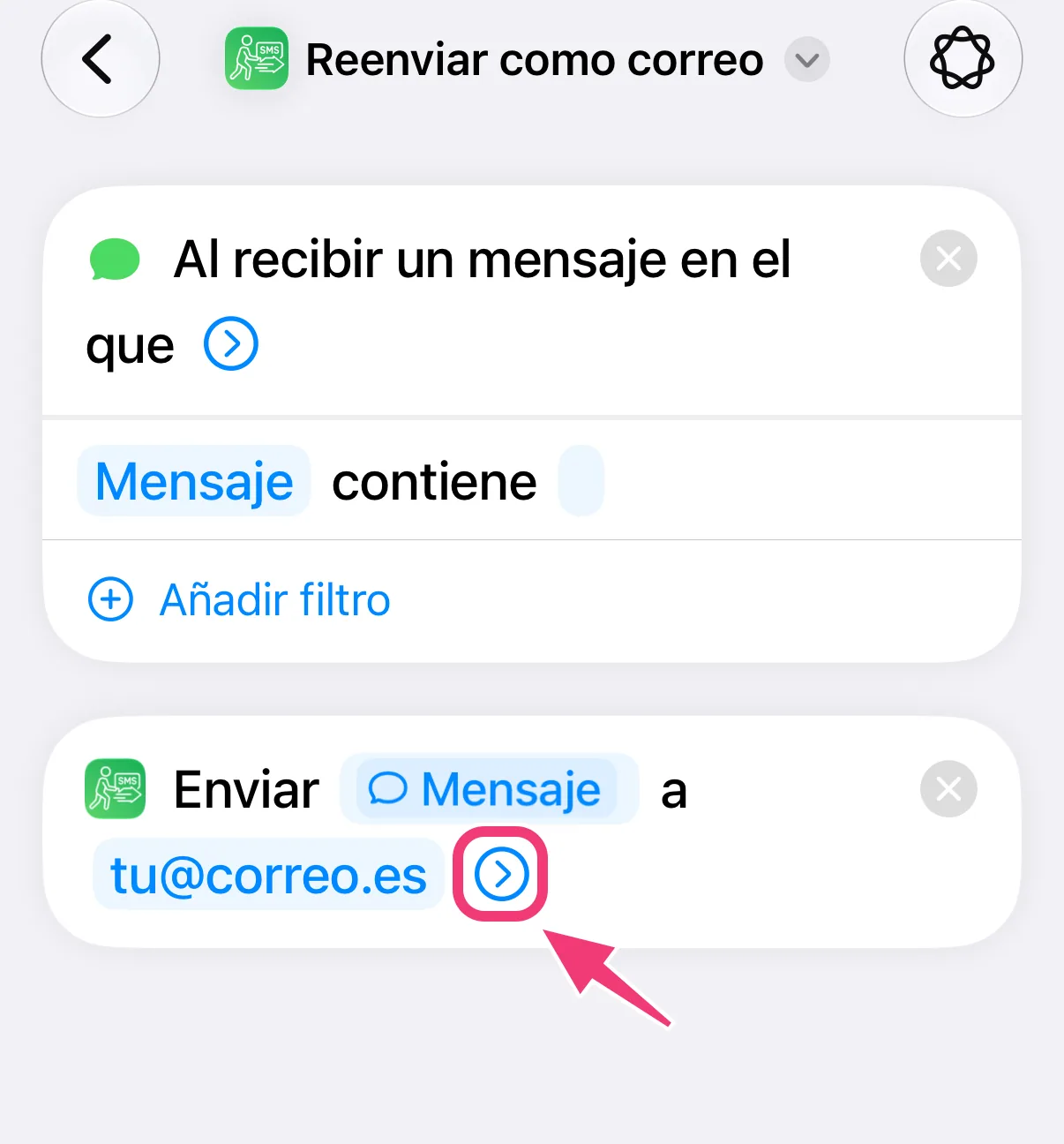 Captura: mostrar más opciones
