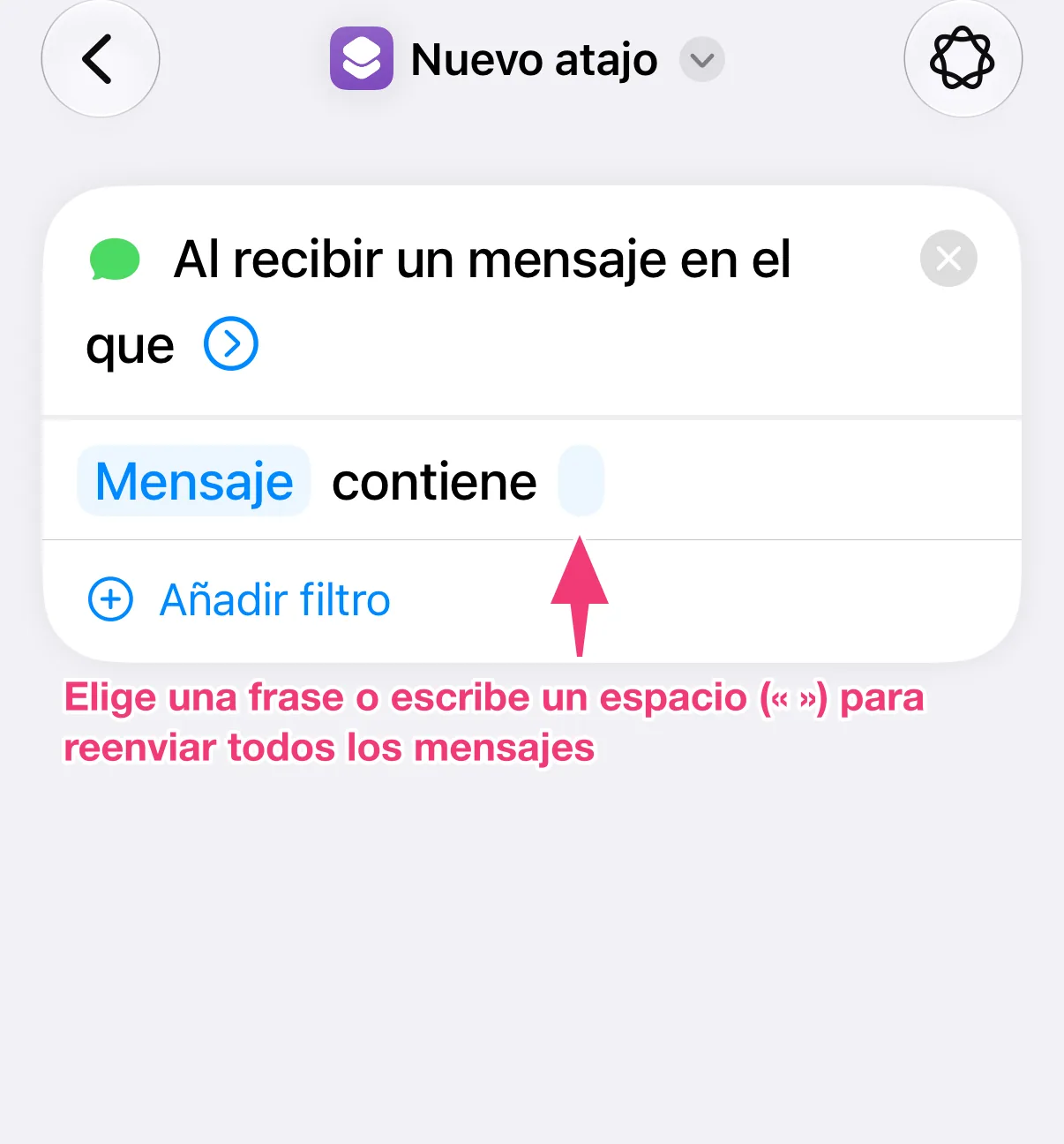 Captura: escribir un espacio