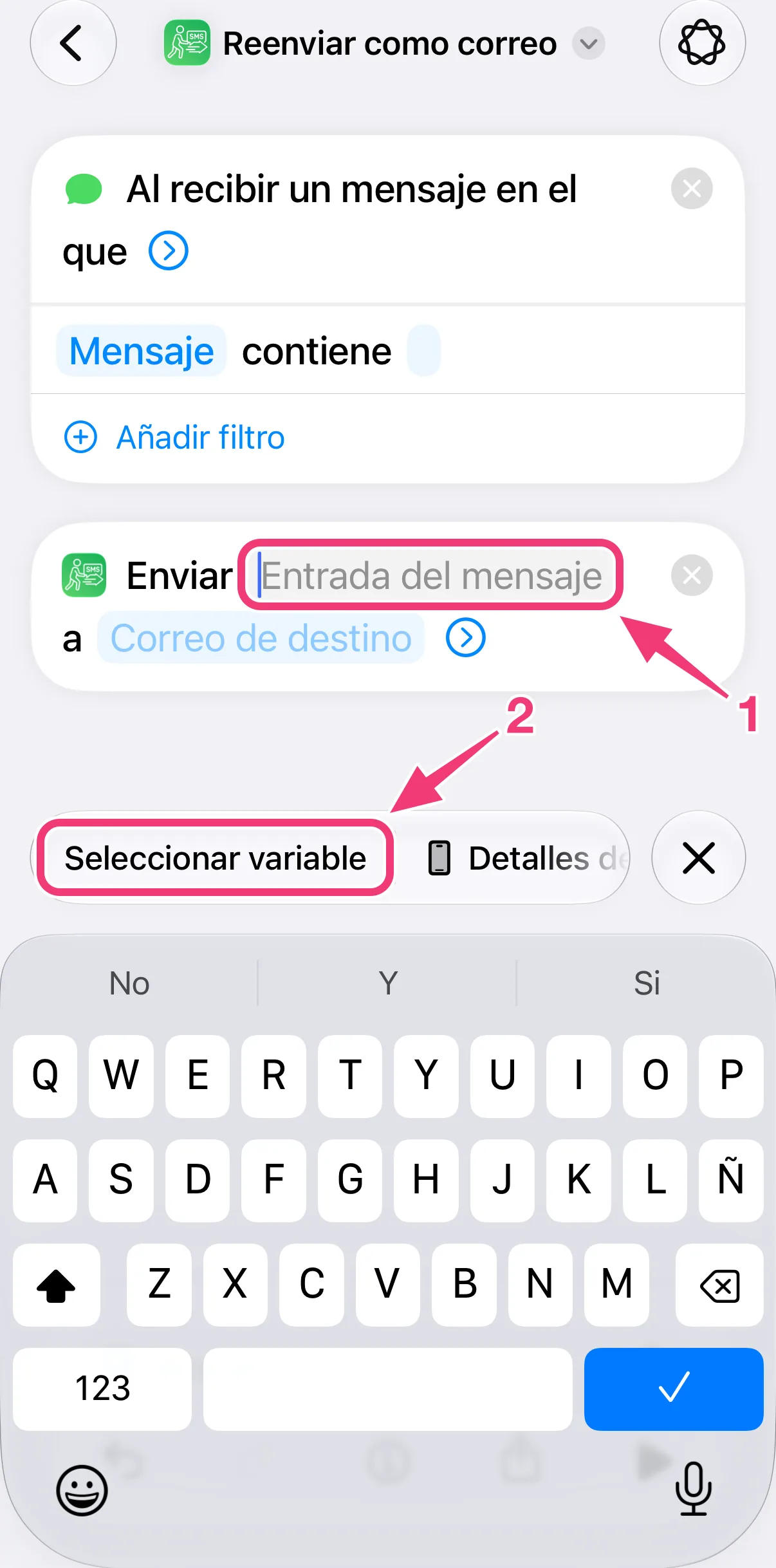 Captura: Seleccionar variable