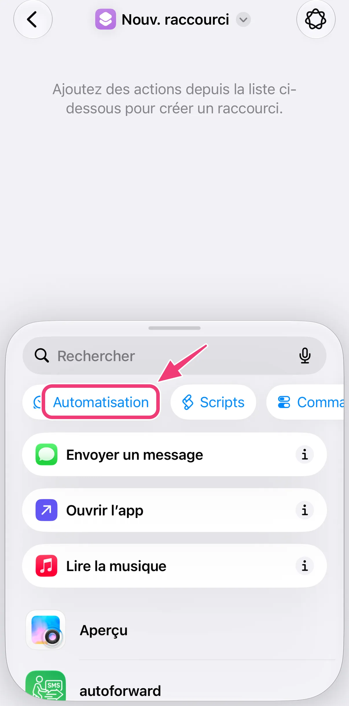 Capture : la catégorie Automatisation