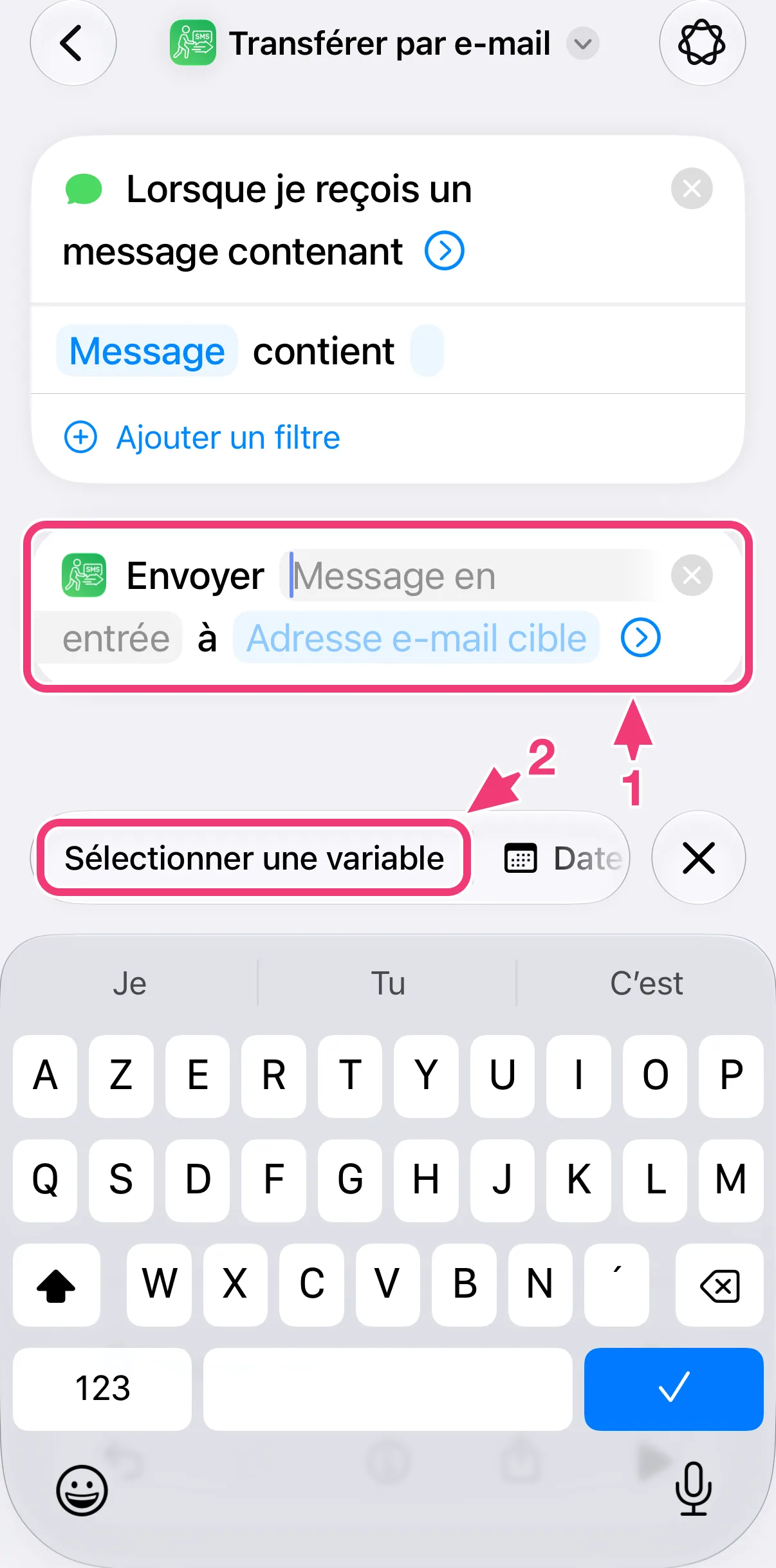 Capture : Sélectionner une variable
