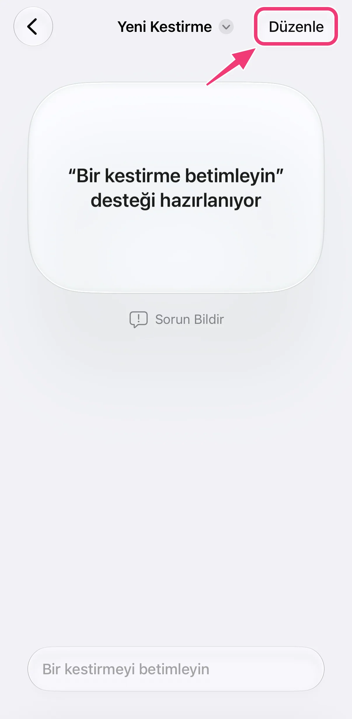 Ekran görüntüsü: düzenleyiciyi açma