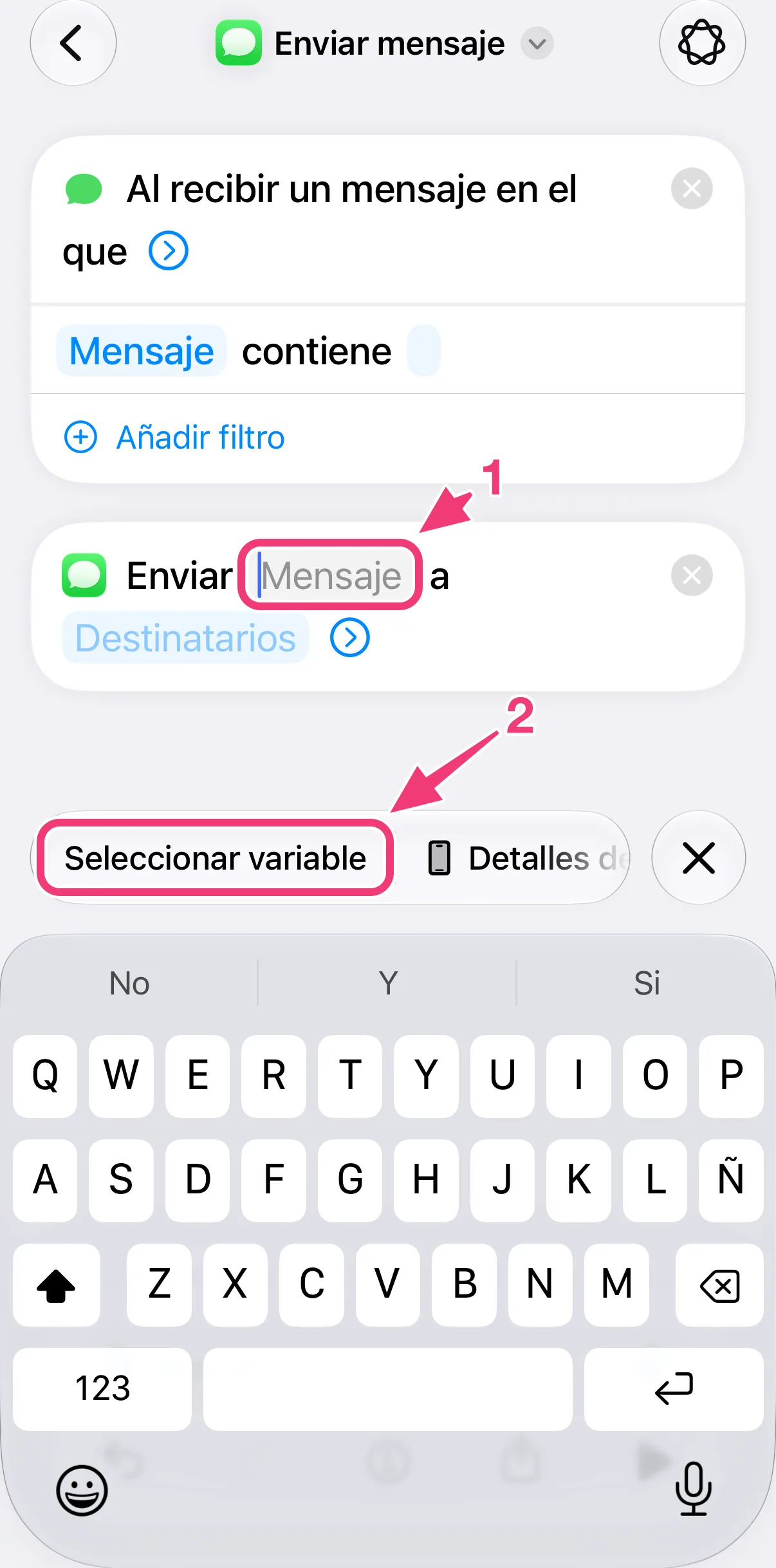 Captura: Seleccionar variable