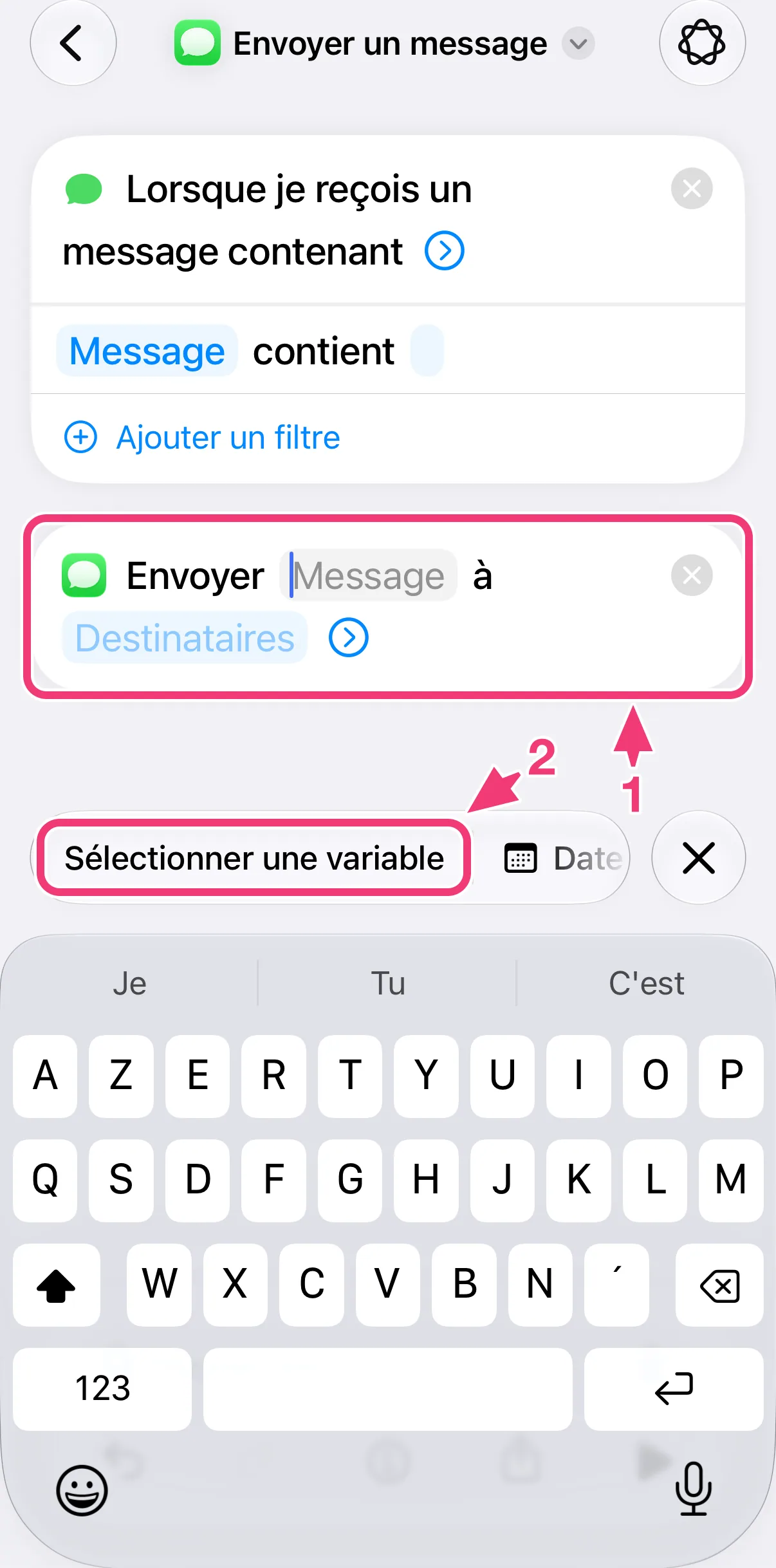 Capture : Sélectionner une variable